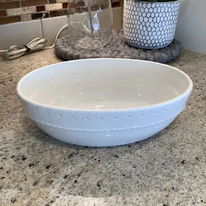 One Ralph Lauren Whipstitch Cream Serving Bowl